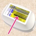 ケノン　hoyaレンズを示す矢印